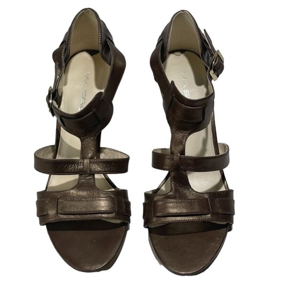 Via Spiga‎ Hilda Womens Italian Leather Sandals Size 7N Calf Bronze Brown - Picture 5 of 13